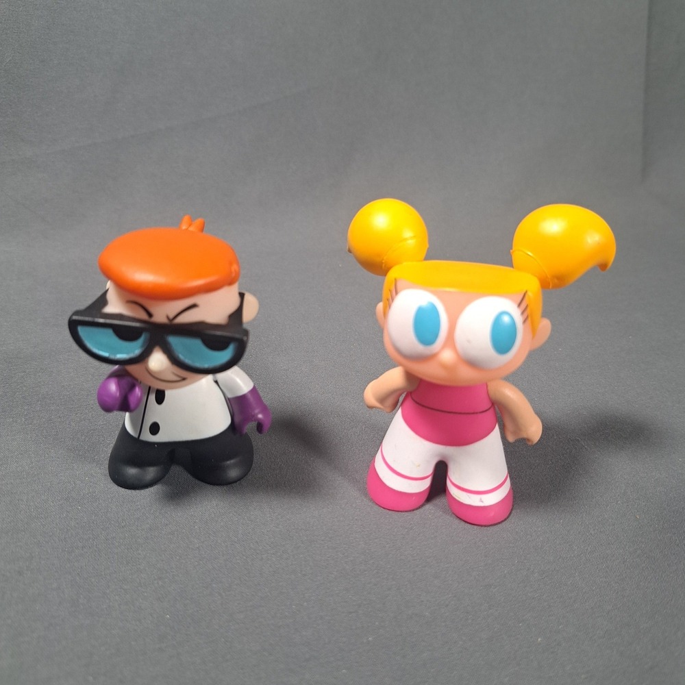 Dexter's Laboratory Titans Vinyl Figures Dexter and Dee Dee Cartoon Network Y2K